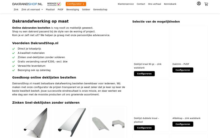 Skjermbilde av dakrandshop.nl