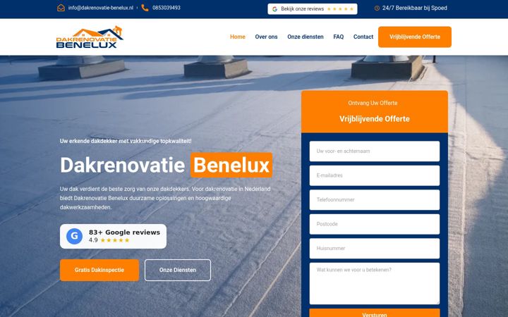 Skjermbilde av dakrenovatie-benelux.nl
