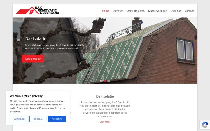 Skjermbilde av dakrenovatie-nederland.nl