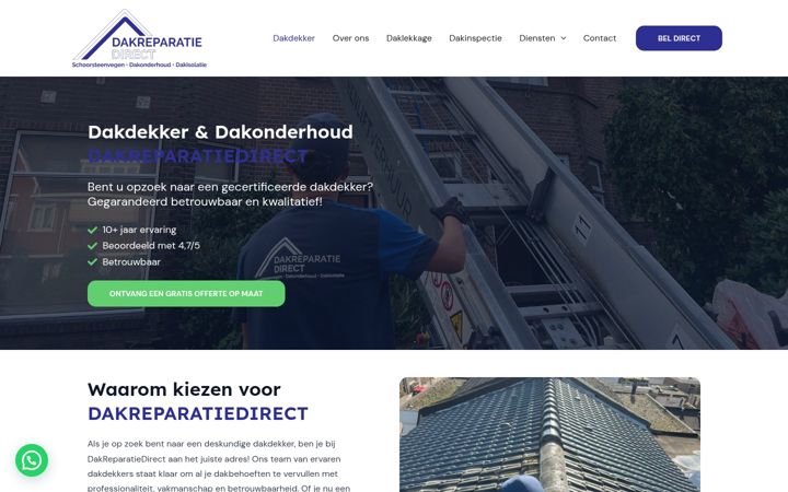 Skjermbilde av dakreparatiedirect.nl