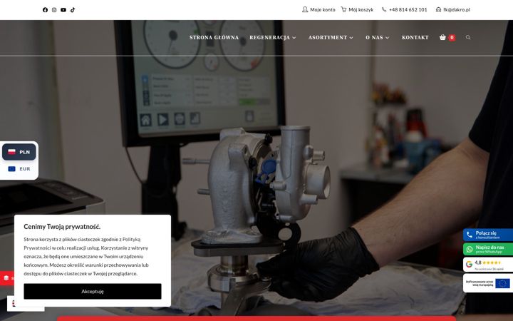 Screenshot του dakro.com.pl