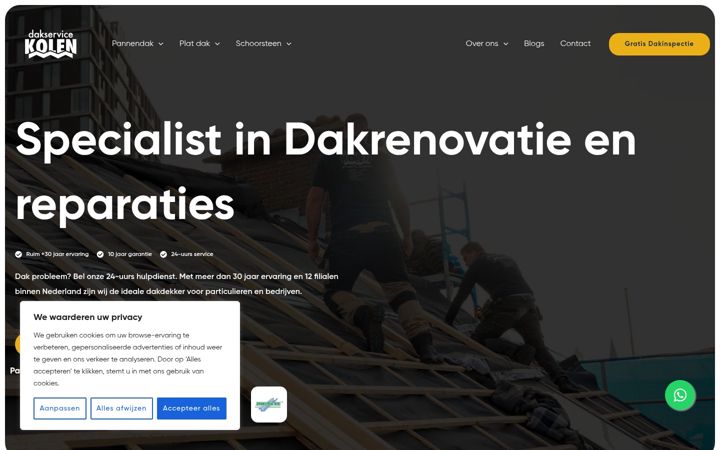 Skjermbilde av dakservicekolen.nl