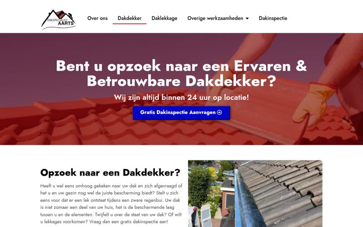 Skjermbilde av dakspecialist-aarts.nl
