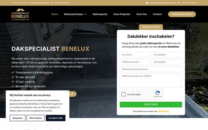 Skjermbilde av dakspecialist-benelux.nl