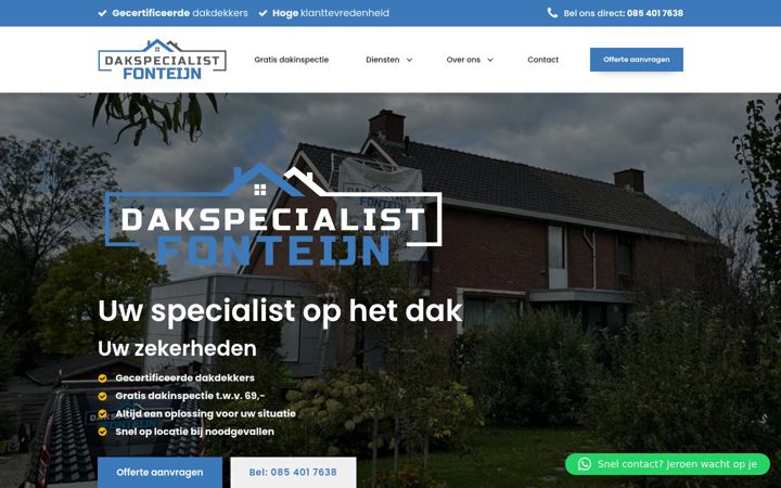 Skjermbilde av dakspecialistfonteijn.nl