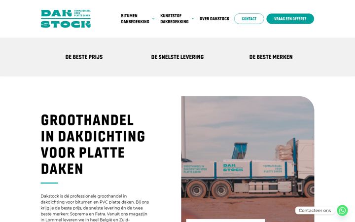 Screenshot van dakstock.be