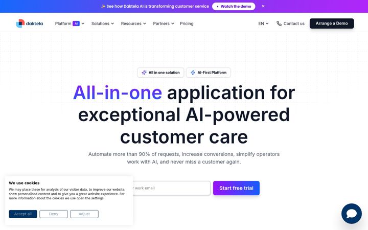 Screenshot of daktela.com