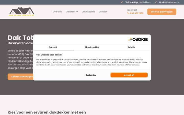 Skjermbilde av daktotaalservice.nl