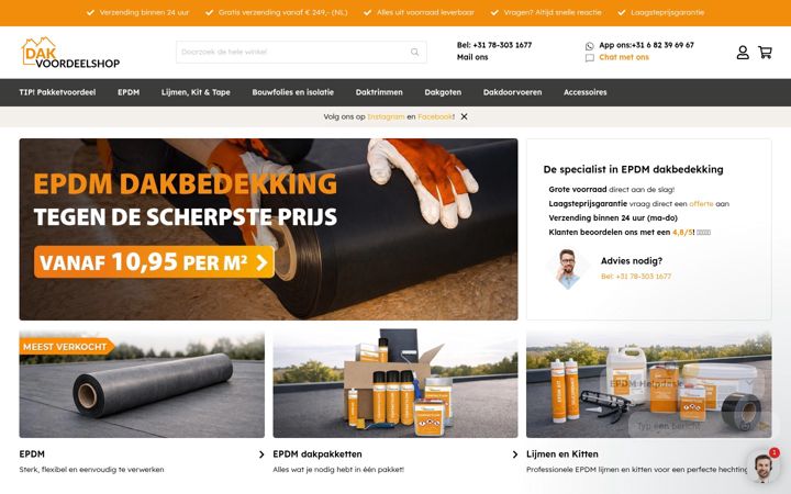 Skjermbilde av dakvoordeelshop.nl