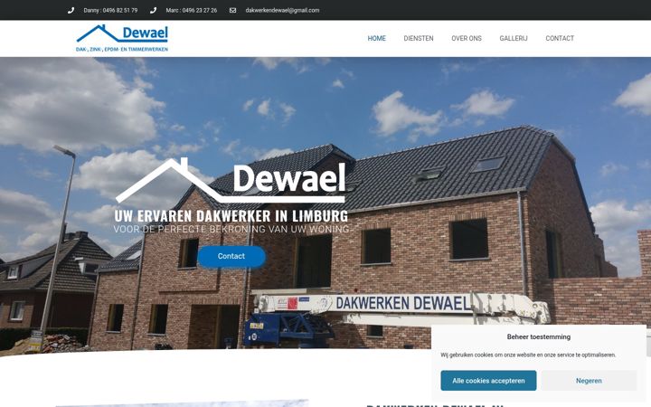 Screenshot van dakwerkendewael.be