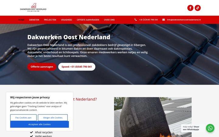 Skjermbilde av dakwerkenoostnederland.nl