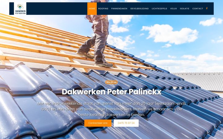Screenshot of dakwerkenpeterpalinckx.be