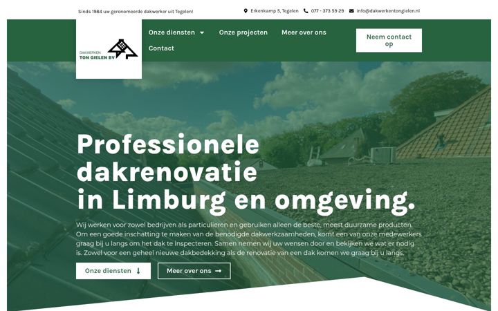 Snímek obrazovky dakwerkentongielen.nl