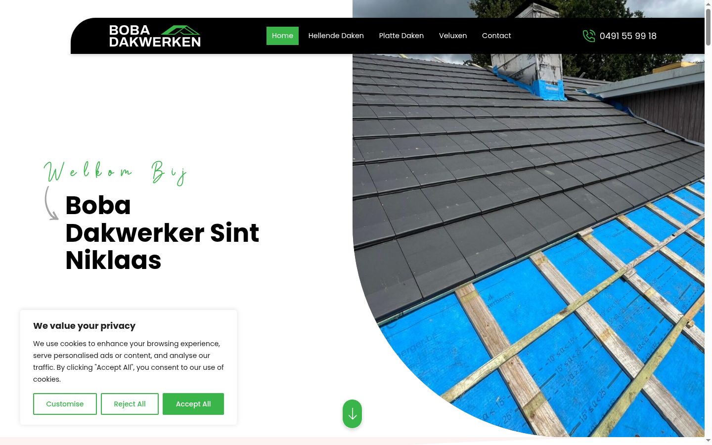 Screenshot van de toestemmingsbanner zoals getoond vóór enige interactie