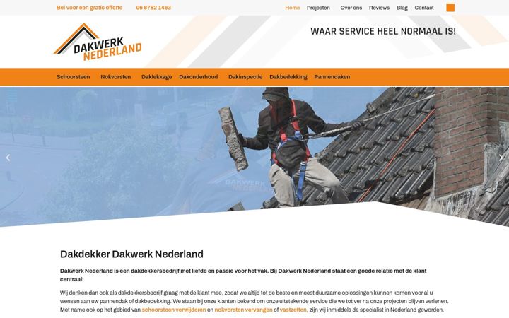 Skjermbilde av dakwerknederland.nl