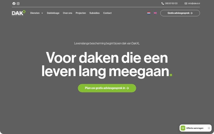 Skjermbilde av dakxl.nl