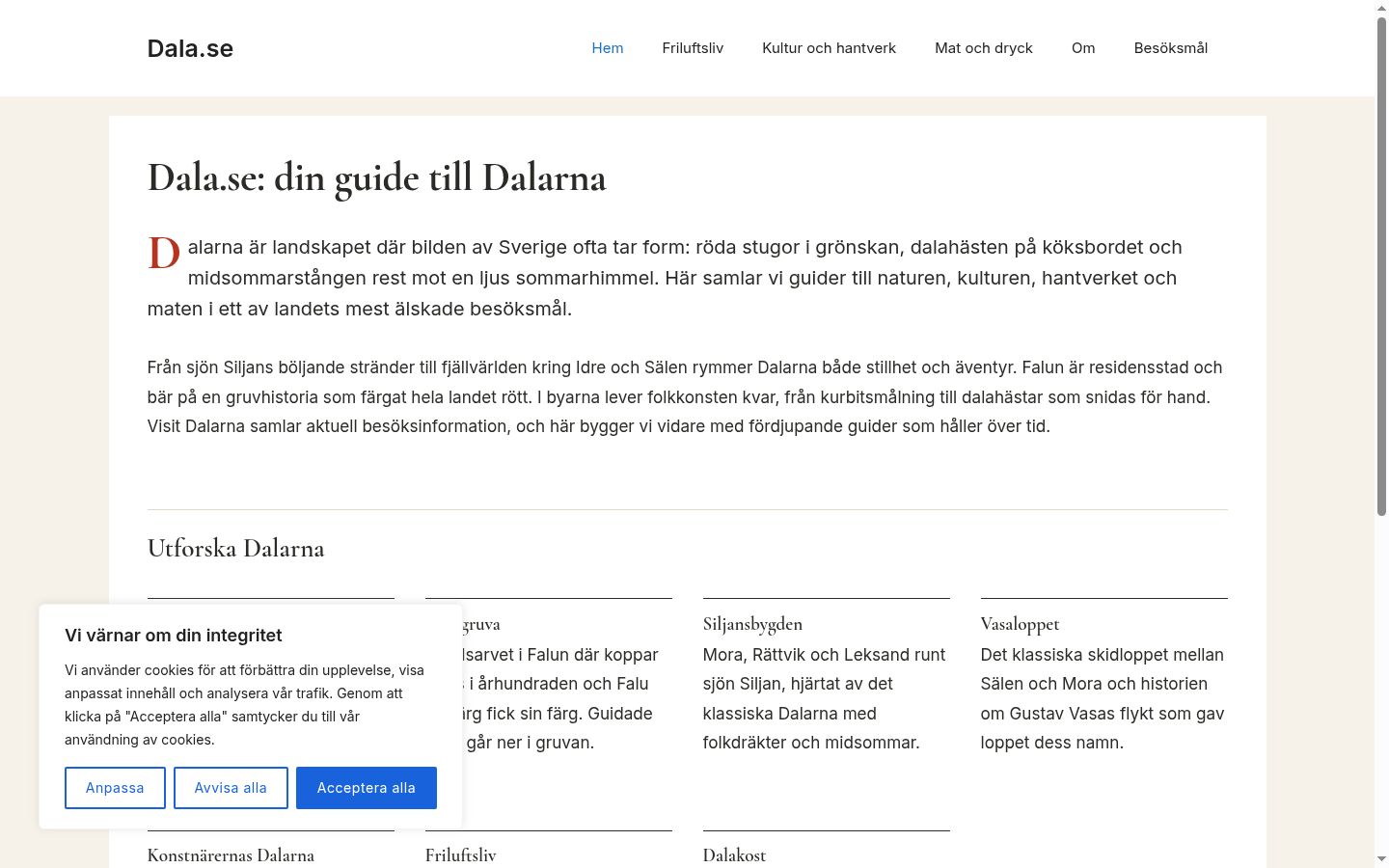 Screenshot tal-banner tal-kunsens muri qabel kwalunkwe interazzjoni