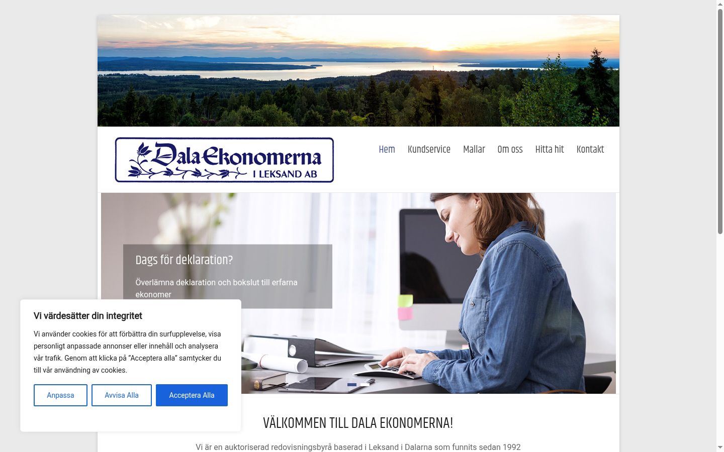 Screenshot tal-banner tal-kunsens muri qabel kwalunkwe interazzjoni