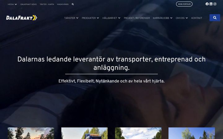 Skjámynd af dalafrakt.se