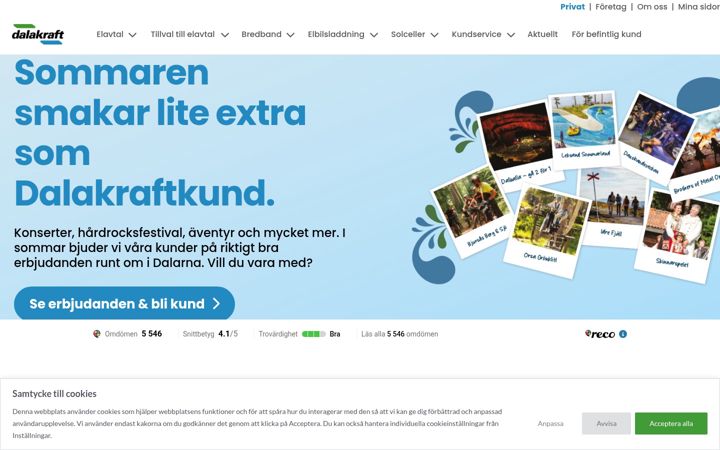 Skjámynd af dalakraft.se