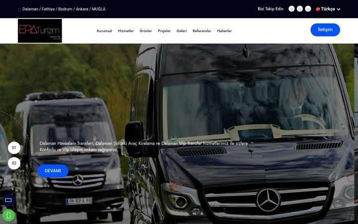 Ekrānuzņēmums no dalamanalantransferi.com.tr
