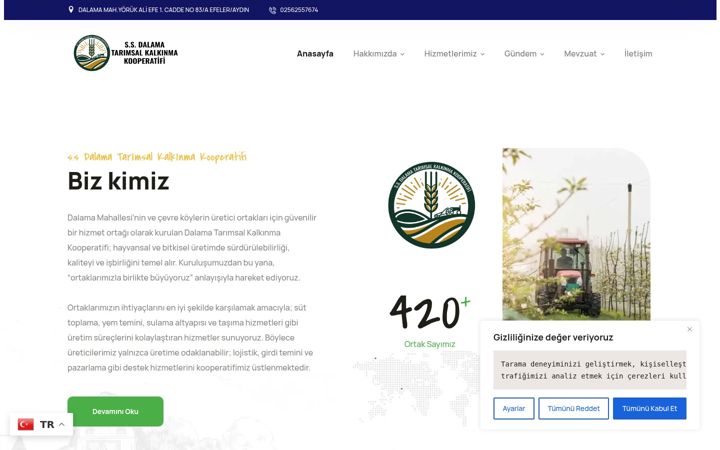Snímek obrazovky dalamatarimsalkalkinma.com.tr