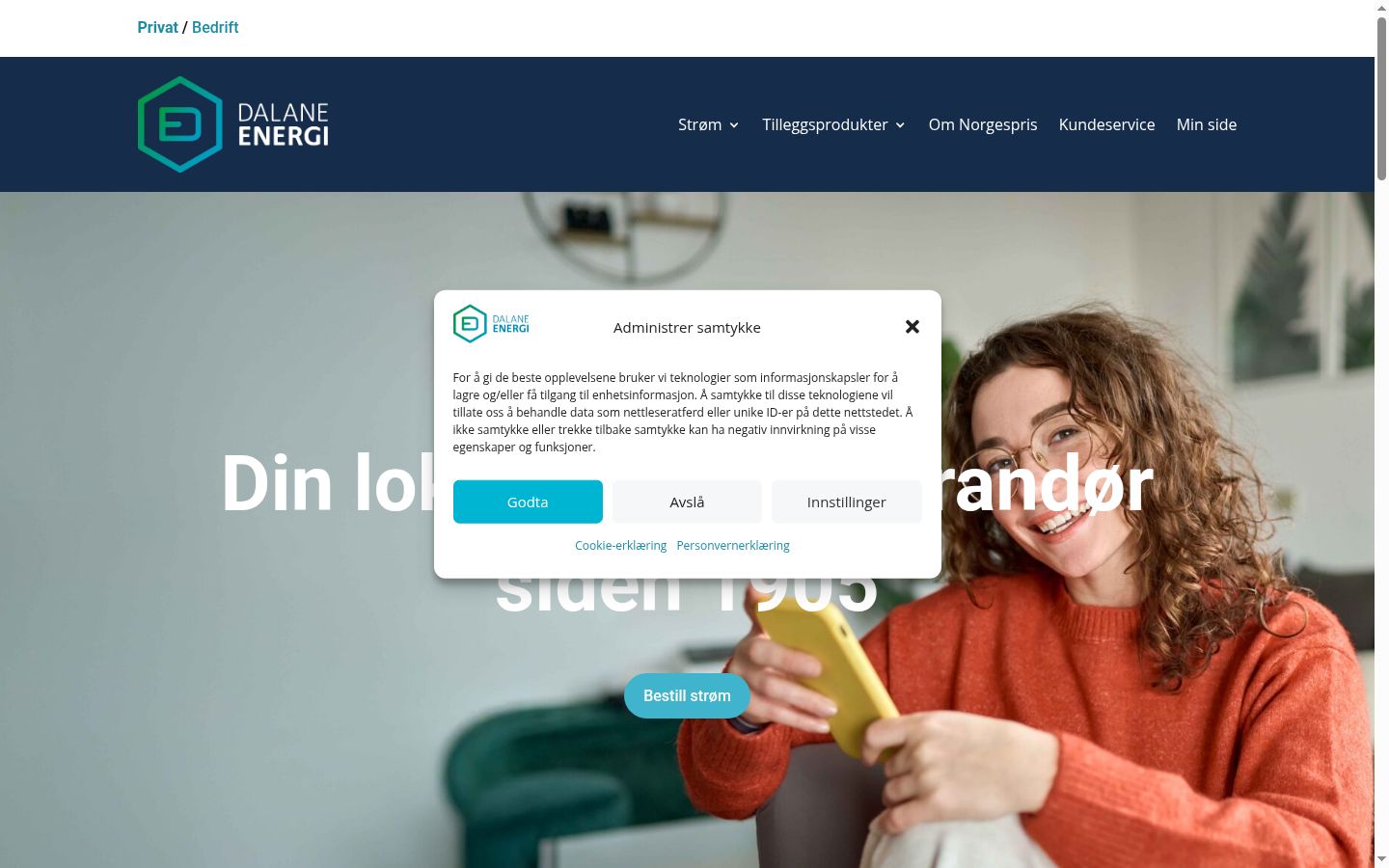 Sutikimo reklamjuostės, rodytos prieš bet kokią sąveiką, ekrano kopija