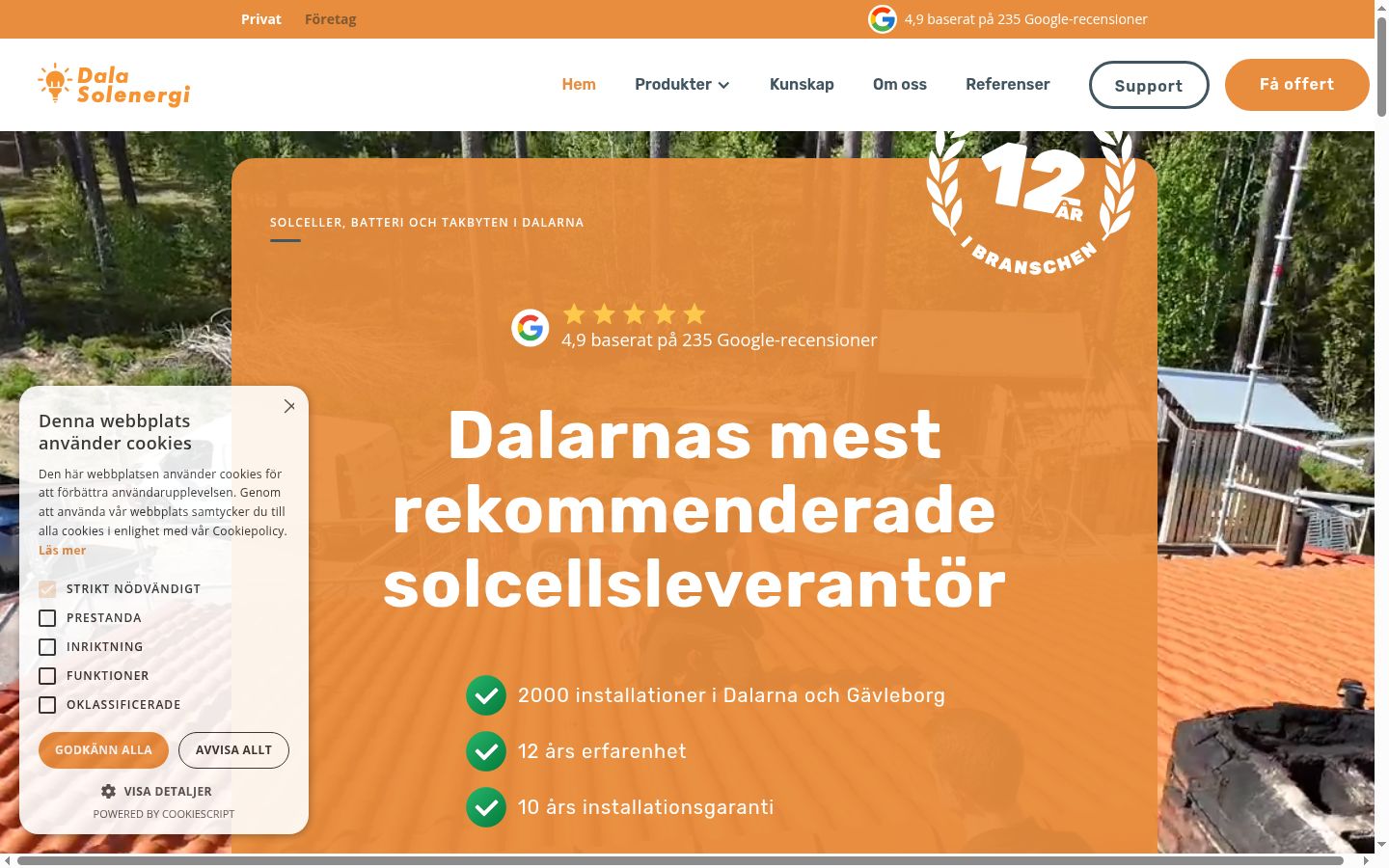 Screenshot tal-banner tal-kunsens muri qabel kwalunkwe interazzjoni