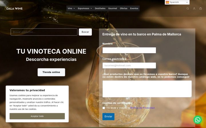 Screenshot of dalawine.com