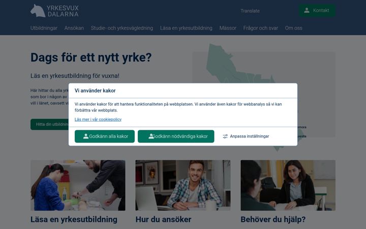 Kuvakaappaus sivustosta dalawux.se