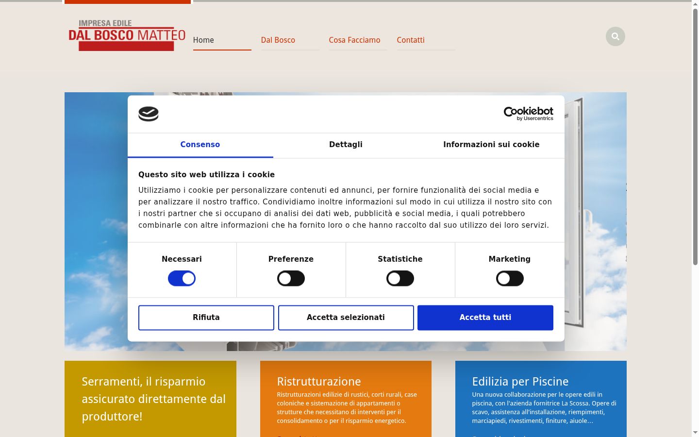 Capture d'écran de la bannière de consentement affichée avant toute interaction