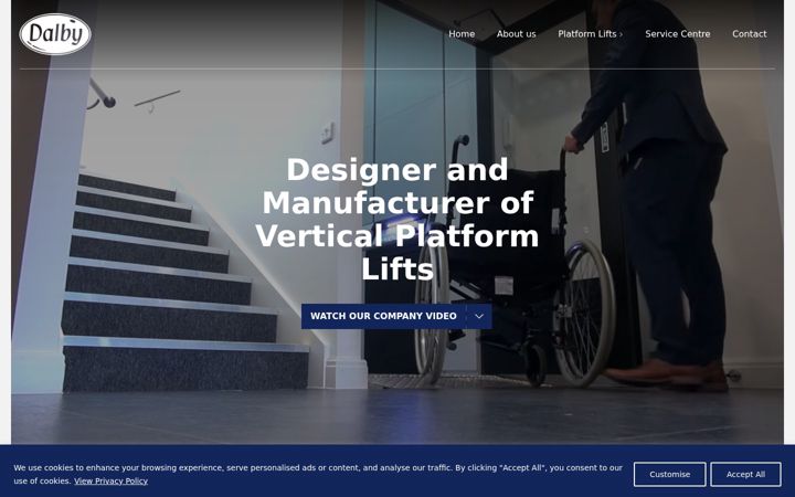 Captura de ecrã de dalbyplatformlifts.co.uk