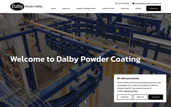 Captura de ecrã de dalbypowdercoating.co.uk