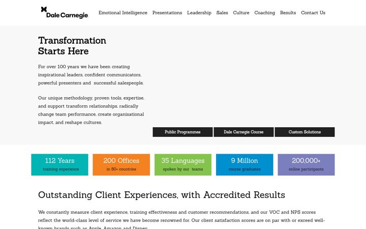 Captura de ecrã de dalecarnegie.co.uk