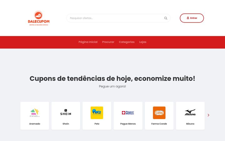 Snimka zaslona za dalecupom.com.br