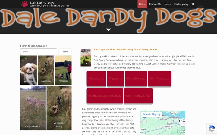 Screenshot of daledandydogs.com