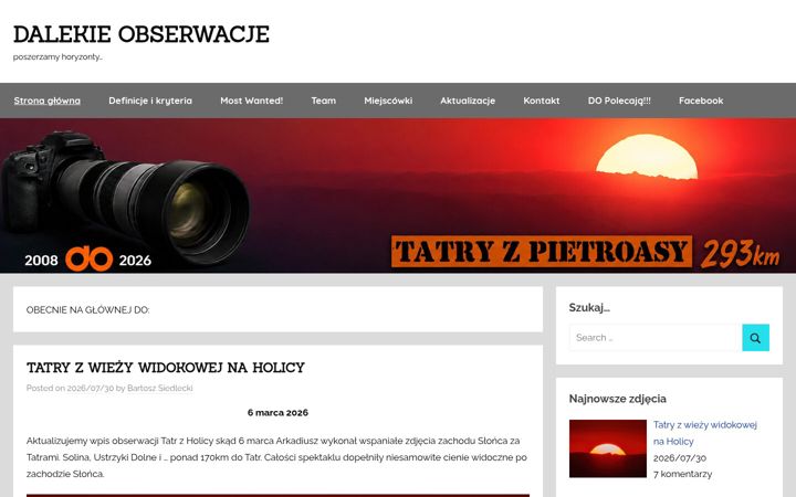 Screenshot of dalekieobserwacje.eu