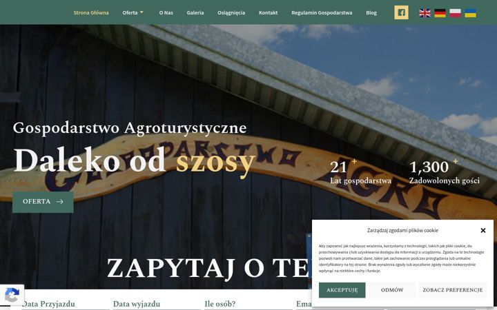 Screenshot of dalekoodszosy.com