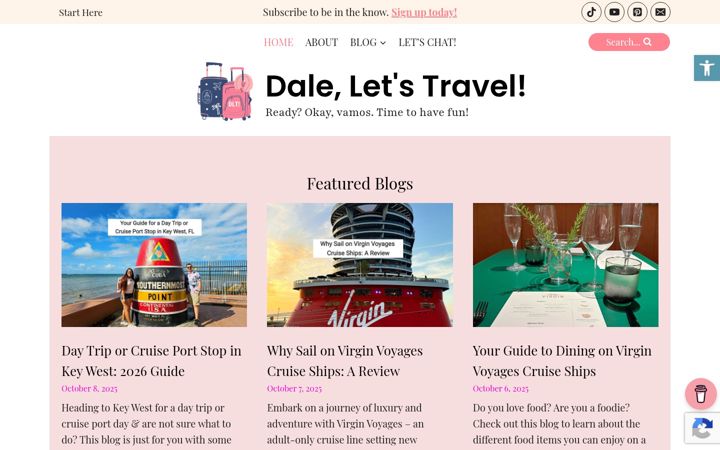 Screenshot of daleletstravel.com