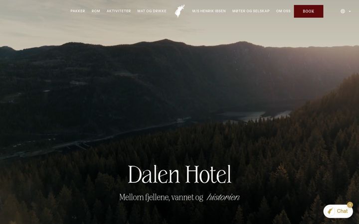 Screenshot stránky dalenhotel.no