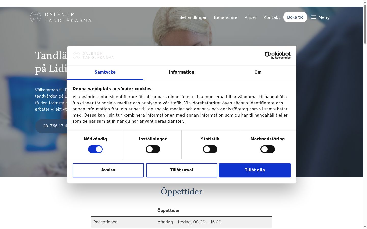 Capture d'écran de la bannière de consentement affichée avant toute interaction