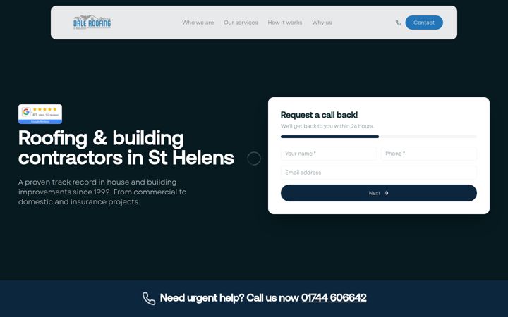 Screenshot of daleroofingandbuilding.com