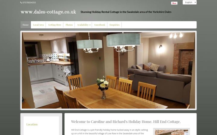 Zrzut ekranu dales-cottage.co.uk
