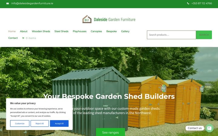 Screenshot van dalesidegardenfurniture.ie