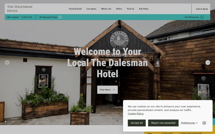 Zrzut ekranu dalesmanhotelleeds.co.uk