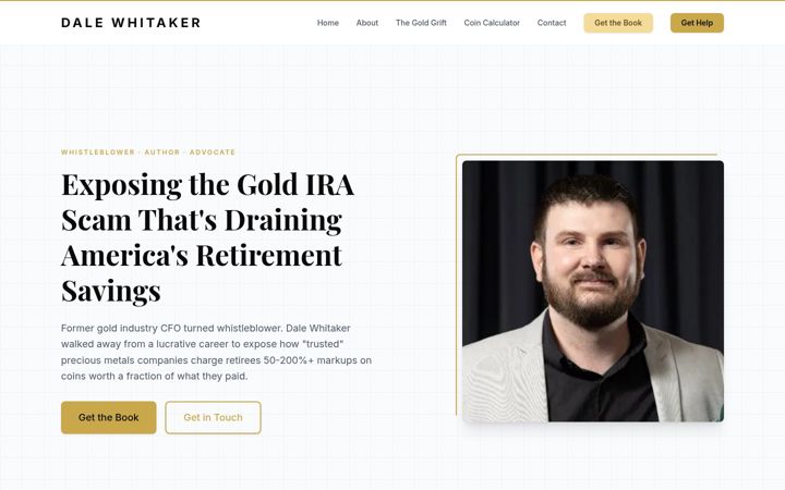 Screenshot of dalewhitaker.com