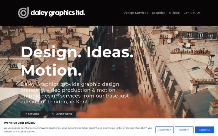 Snímek obrazovky daleygraphics.co.uk