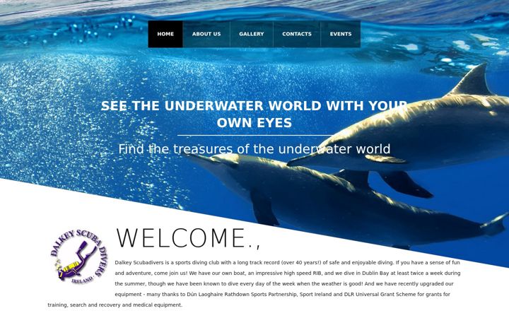 Screenshot of dalkeyscubadivers.com