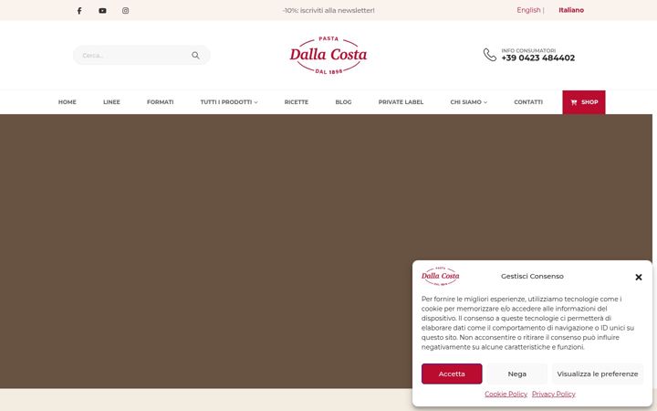 Screenshot of dallacostalimentare.it