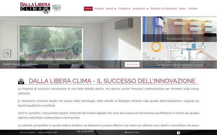 Screenshot of dallaliberaclima.it